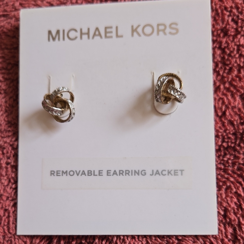 Michael Kors Gold and Silver Knot Earrings